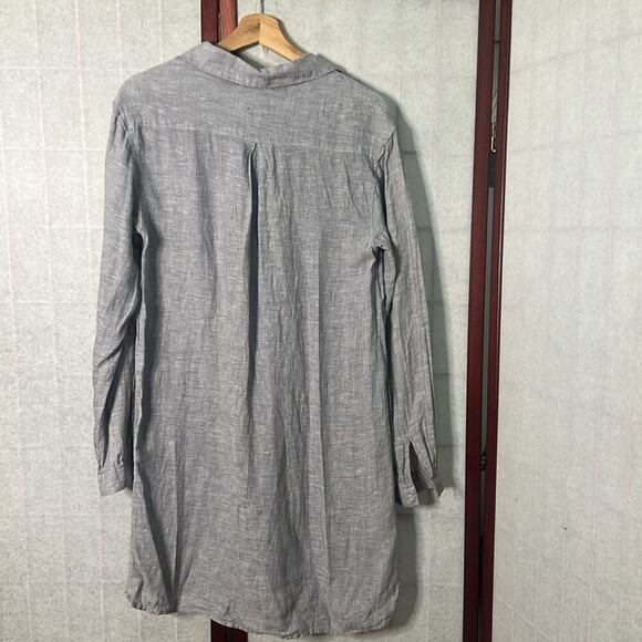 C&C CALIFORNIA LINEN LONG SLEEVE V NECK SIDE SLIT SHIRTDRESS SIZE‎ S - Picture 3 of 9